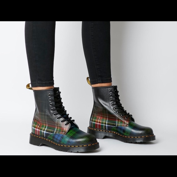 doc martens plaid boots